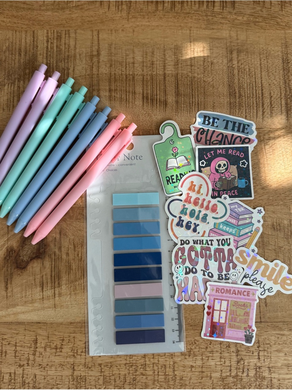 Bookish Items! Pastel Jotter Pens, Sticker & Colored Sticky Tabs!